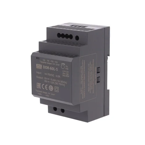 Преобразователь DC/DC , 60Вт, вход 18-75В, выход 5В/6А Mean Well